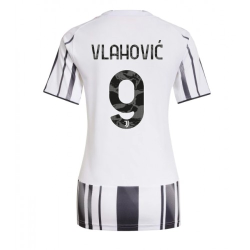 Stroje piłkarskie Juventus Dusan Vlahovic #9 Koszulka Podstawowej dla damskie 2025-26 Krótki Rękaw
